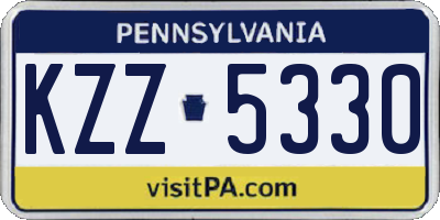 PA license plate KZZ5330