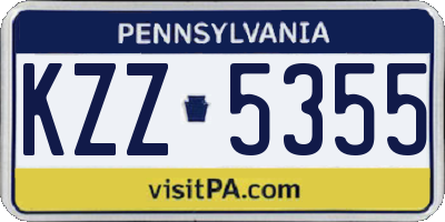 PA license plate KZZ5355