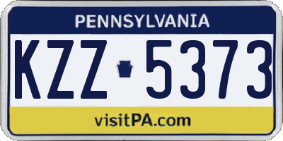 PA license plate KZZ5373