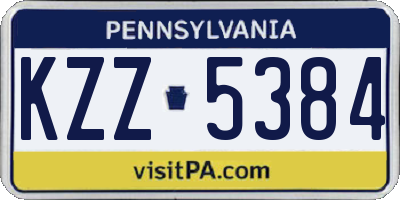 PA license plate KZZ5384