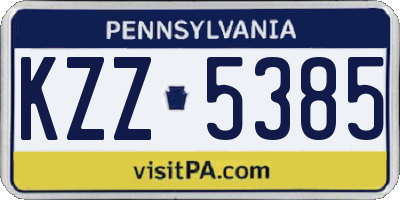 PA license plate KZZ5385