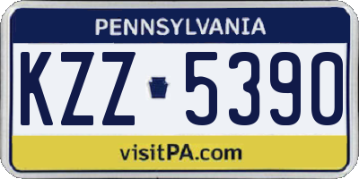 PA license plate KZZ5390
