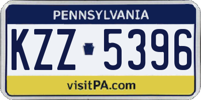 PA license plate KZZ5396