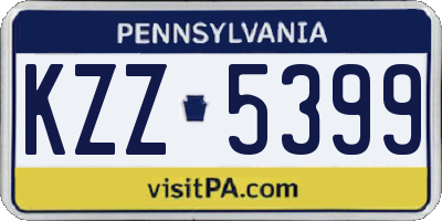 PA license plate KZZ5399