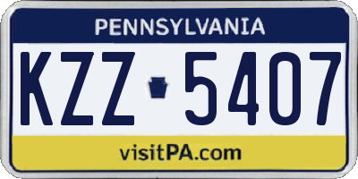 PA license plate KZZ5407