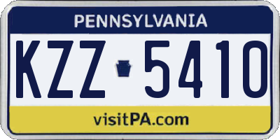 PA license plate KZZ5410