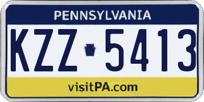 PA license plate KZZ5413