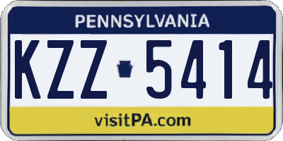 PA license plate KZZ5414