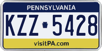 PA license plate KZZ5428