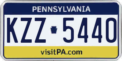 PA license plate KZZ5440