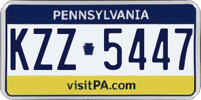 PA license plate KZZ5447