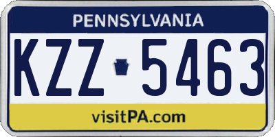 PA license plate KZZ5463