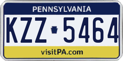 PA license plate KZZ5464