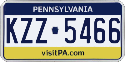 PA license plate KZZ5466