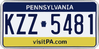 PA license plate KZZ5481