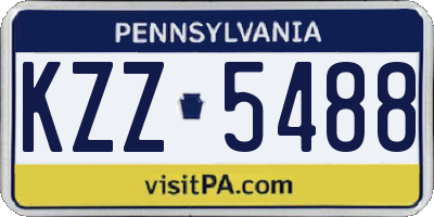 PA license plate KZZ5488