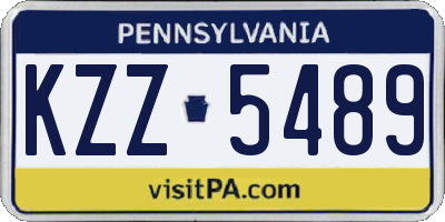 PA license plate KZZ5489