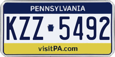 PA license plate KZZ5492