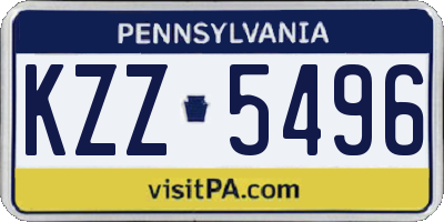 PA license plate KZZ5496
