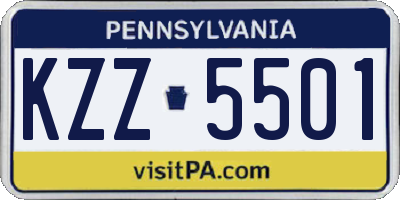 PA license plate KZZ5501