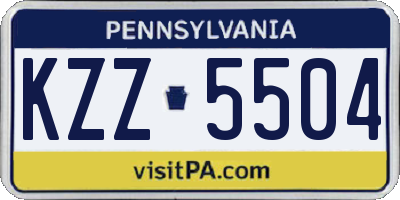 PA license plate KZZ5504