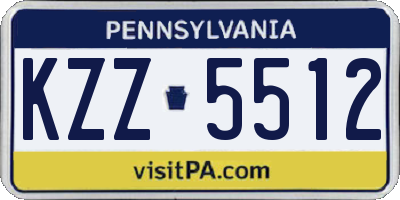 PA license plate KZZ5512