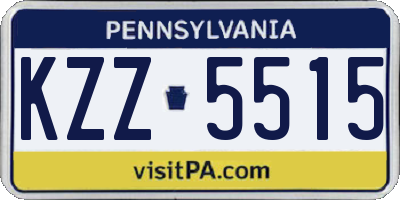 PA license plate KZZ5515