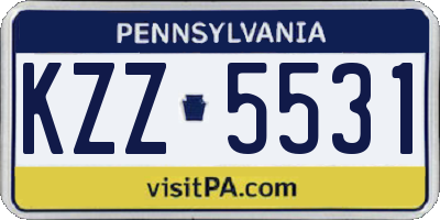 PA license plate KZZ5531
