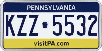 PA license plate KZZ5532