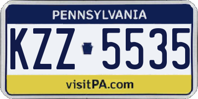 PA license plate KZZ5535