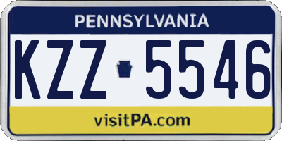 PA license plate KZZ5546