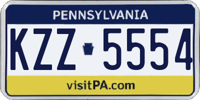 PA license plate KZZ5554