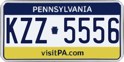 PA license plate KZZ5556