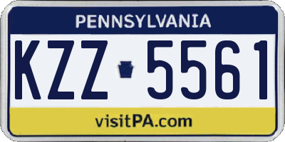 PA license plate KZZ5561