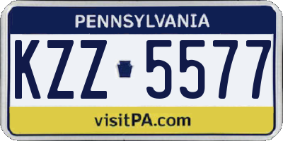 PA license plate KZZ5577