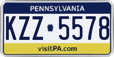 PA license plate KZZ5578