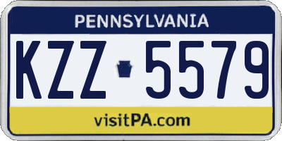 PA license plate KZZ5579