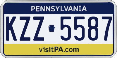 PA license plate KZZ5587