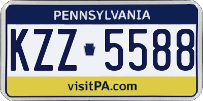 PA license plate KZZ5588