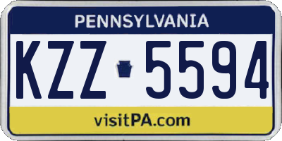 PA license plate KZZ5594