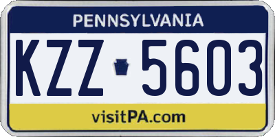 PA license plate KZZ5603