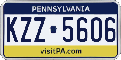 PA license plate KZZ5606