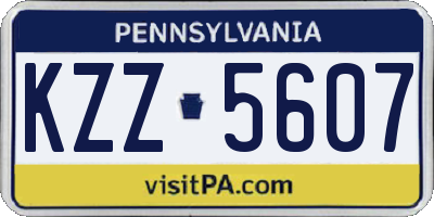 PA license plate KZZ5607