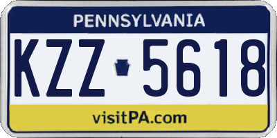 PA license plate KZZ5618