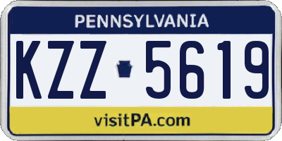 PA license plate KZZ5619