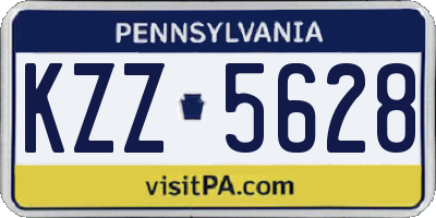 PA license plate KZZ5628