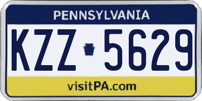 PA license plate KZZ5629