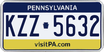 PA license plate KZZ5632