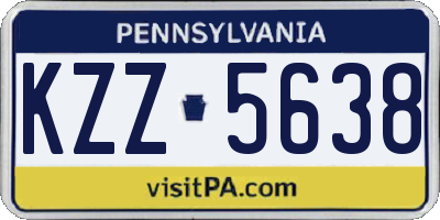 PA license plate KZZ5638