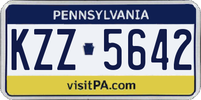 PA license plate KZZ5642